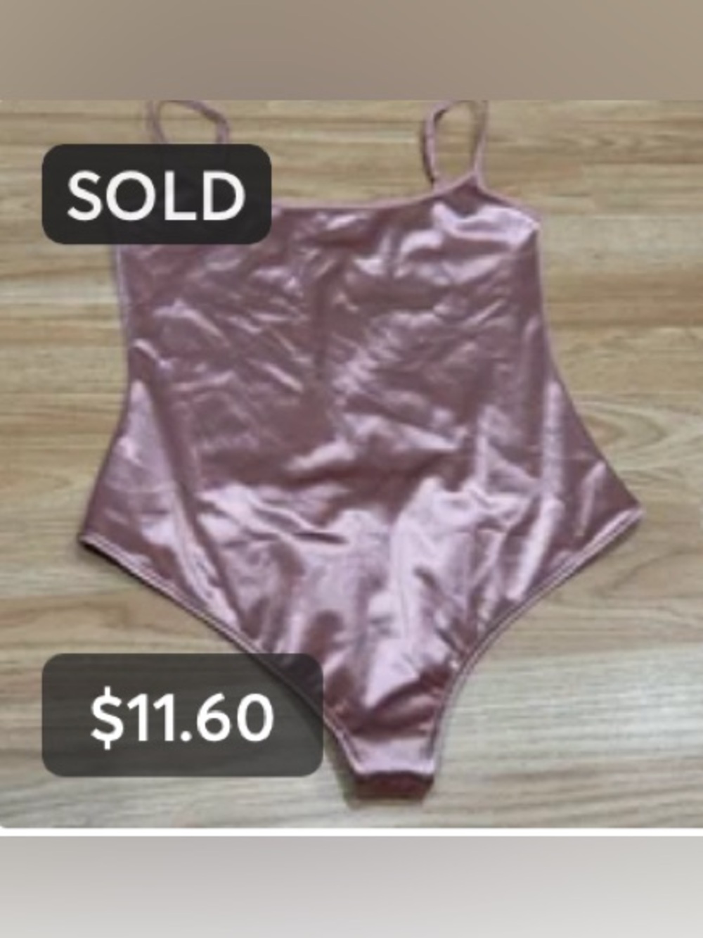 SOLD!! Intimately by Free People Satin Mauve-Pink Stretch Bodysuit